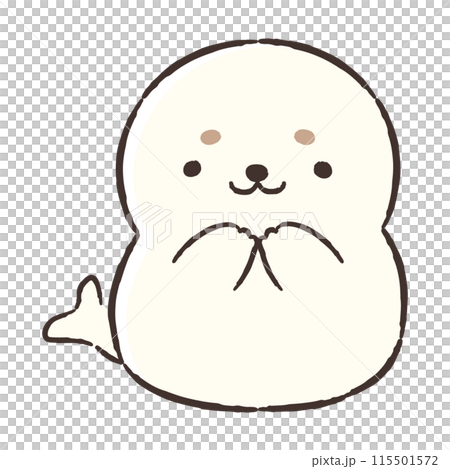 かわいい手描きのアザラシのイラスト 115501572