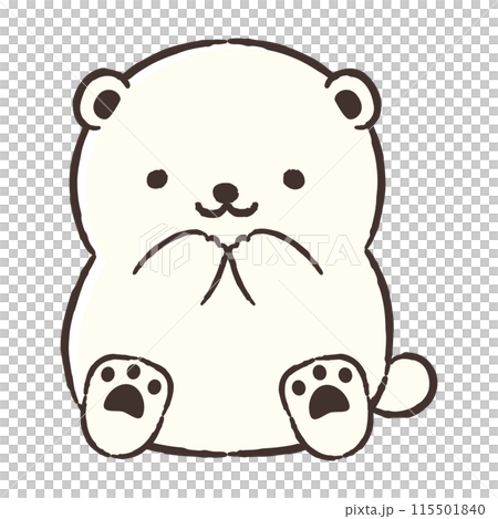 可愛的手繪北極熊插畫 可愛的手繪北極熊插畫 115501840