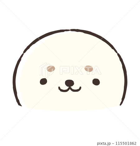 かわいい手描きのアザラシのイラスト 115501862