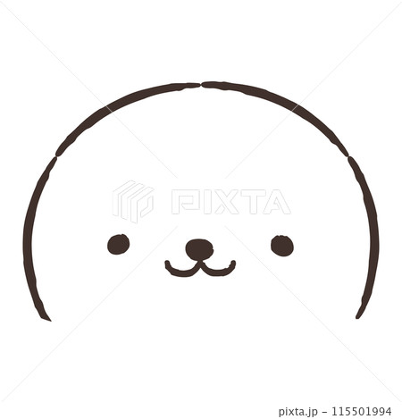 かわいい手描きのアザラシのイラスト 115501994