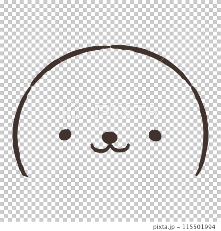 かわいい手描きのアザラシのイラスト 115501994