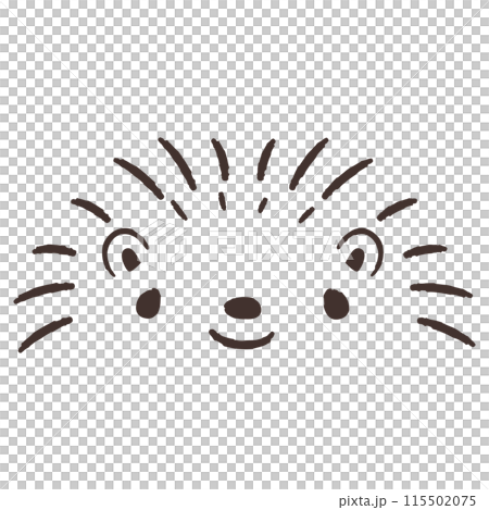 かわいい手描きのハリネズミのイラスト 115502075