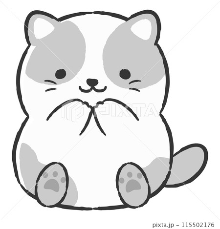 かわいい手描きの猫のイラストのイラスト素材 [115502176] - PIXTA