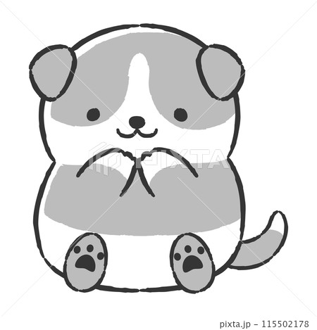 かわいい手描きの犬のイラスト 115502178