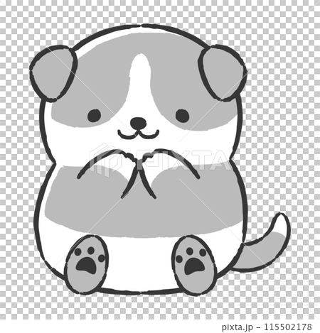 かわいい手描きの犬のイラスト 115502178