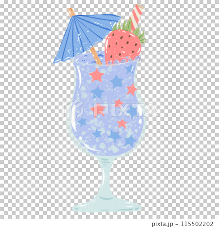Star strawberry lemonade Hand drawn Illustration Colored Pencil Crayon Style Independence Day 4th of July American Food isolated clip art elements for holiday decoration and celebration design Star strawberry lemonade Hand drawn Illustration Colored Pencil Crayon Style Independence Day 4th of July American Food isolated clip art elements for holiday decoration and celebration design 115502202