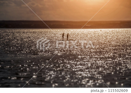 Beautiful sunset over the sea 115502609