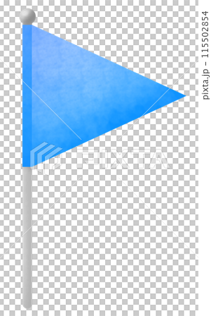 Illustration of a blue triangular flag 115502854