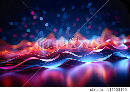 abstract tech energy flow dark blue and purple 115503166