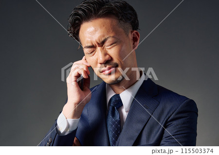 スマホで話すビジネスマン スマホで話すビジネスマン 115503374