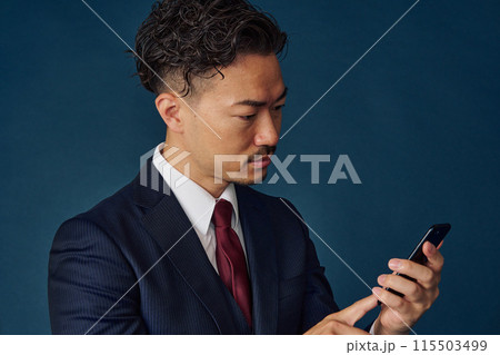 スマホを見るビジネスマン 115503499