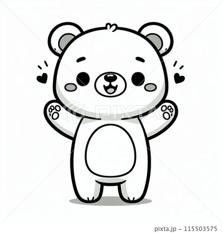 森の人気者、かわいいクマさんのイラスト素材 [115503575] - PIXTA