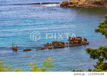 小笠原諸島　境浦海岸の沈没船  115504184