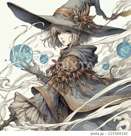 魔法使い☆「オリジナルイラスト絵画原画」 魔法使い☆「オリジナルイラスト絵画原画」 魔少女⑫ 久しぶりの魔少女