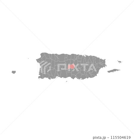 Orocovis map, administrative division of Puerto Rico. Vector illustration. 115504619