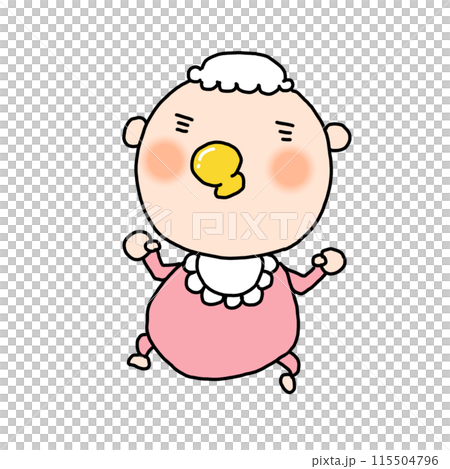 Baby in pink baby clothes Baby in pink baby clothes 115504796