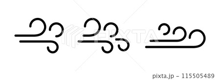 Wind blow line icon fresh vector cloud air isolated speed symbol. Wind blow air line icon logo. 115505489