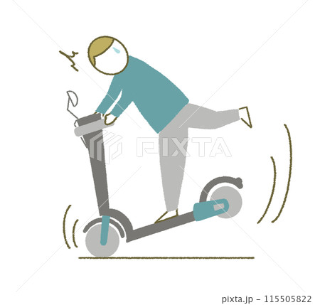 電動キックボードによる転倒事故 キックボードの交通事故 イラスト素材 電動キックボードによる転倒事故 キックボードの交通事故 イラスト素材 115505822
