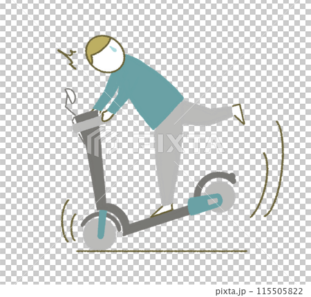 電動キックボードによる転倒事故 キックボードの交通事故 イラスト素材 電動キックボードによる転倒事故 キックボードの交通事故 イラスト素材 115505822
