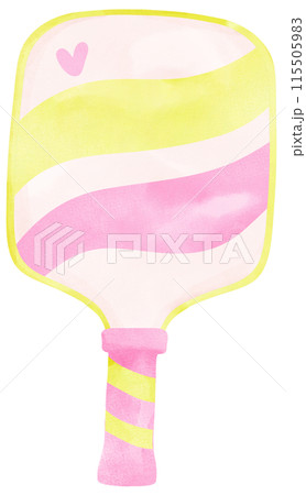 Retro Pickleball paddle preppy watercolor 115505983