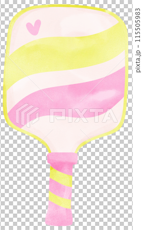 Retro Pickleball paddle preppy watercolor 115505983