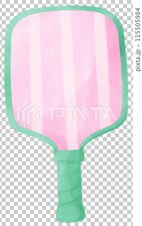 .Retro Pickleball paddle stripe preppy watercolor 115505984