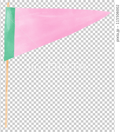 Triangle sport flag watercolor green and pink 115506002