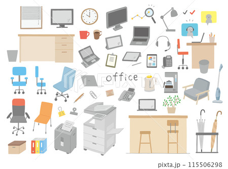 手描きのビジネスアイコンセット詰め合わせ4(カラー/主線なし) 手描きのビジネスアイコンセット詰め合わせ4(カラー/主線なし) 115506298