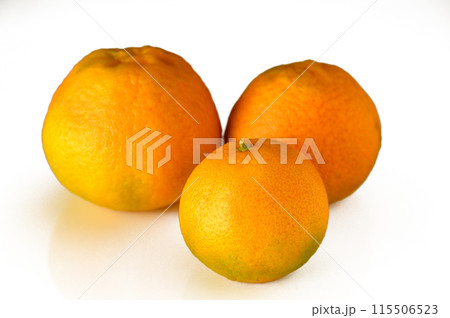 Three Oranges Isolated on White Background Three Oranges Isolated on White Background 115506523