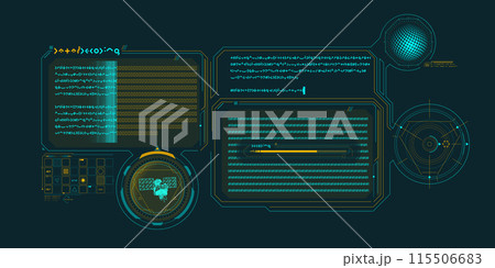 Design elements for infographic of sci-fi communication. Design elements for infographic of sci-fi communication. 115506683