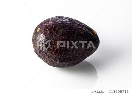 Whole brown avocado isolated on white background 115506711