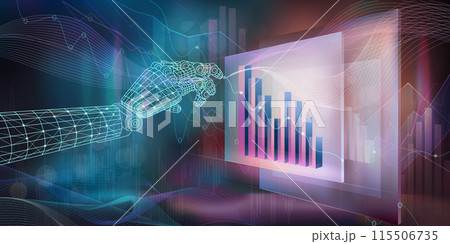 Abstract graphics on the topic of the development of financial indicators and investments Abstract graphics on the topic of the development of financial indicators and investments 115506735