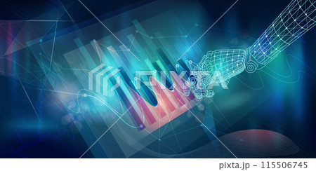 Abstract infographics on the topic of financial growth in a company and data analysis. 115506745