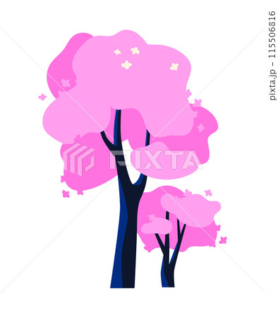 Spring trees - modern flat design style single isolated image 115506816