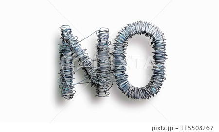 Refusal and Rejection symbol created in Wire Lettering. 115508267