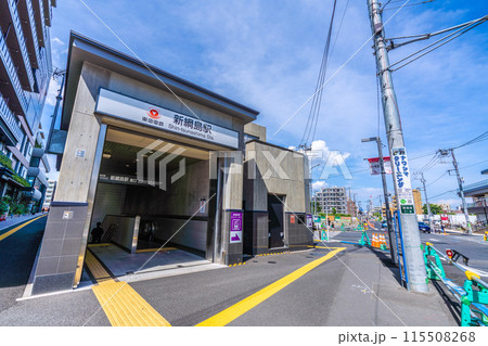 日本の横浜都市景観 6月。東急新横浜線　新綱島駅南口などを望む＝8日 115508268