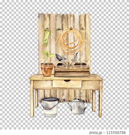 Watercolor garden composition 115508786