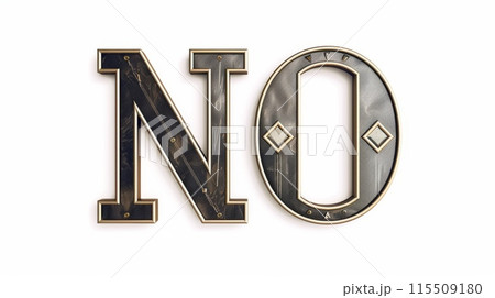 Refusal and Rejection symbol created in Art Deco Typography. 115509180
