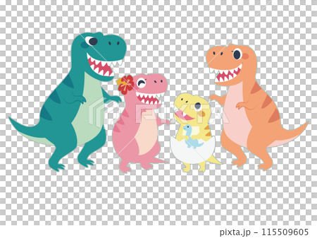 楽しい恐竜ファミリーのキャラクター 115509605
