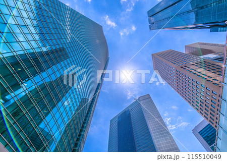 日本の東京都市景観 汐留のオフィス街などを望む＝30日 115510049
