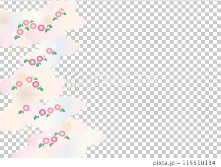 Background material-Japanese pattern morning glory 2022-31 vector 115510134