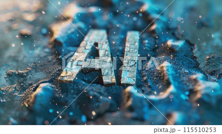 Mosaic Tile Artificial Intelligence concept art poster. 115510253