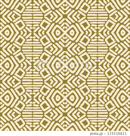 Hand drawn Batik seamless pattern. Geometric doodle abstract background, Ethnic wallpaper. Tribal vector texture. Aztec style. Folk embroidery, Scandinavian art, African rug, tile design. 115510811