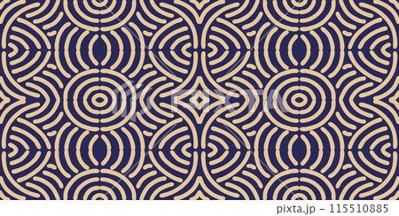 Hand drawn Batik seamless pattern. Geometric doodle abstract background, Ethnic wallpaper. Tribal vector texture. Aztec style. Folk embroidery, Scandinavian art, African rug, tile design. 115510885