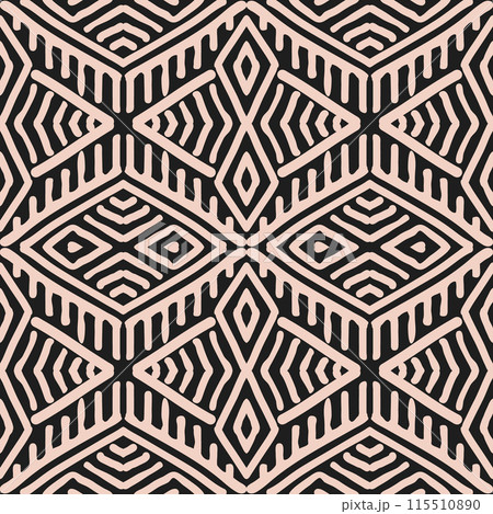 Hand drawn Batik seamless pattern. Geometric doodle abstract background, Ethnic wallpaper. Tribal vector texture. Aztec style. Folk embroidery, Scandinavian art, African rug, tile design. Hand drawn Batik seamless pattern. Geometric doodle abstract background, Ethnic wallpaper. Tribal vector texture. Aztec style. Folk embroidery, Scandinavian art, African rug, tile design. 115510890