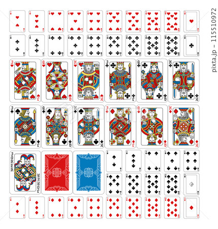 Playing Cards Deck Full Yellow Red Blue Black 115510972