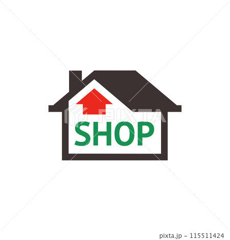 Shop icon with percent, made in color style 115511424