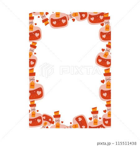 Valentines day card with heart shapes on white background 115511438