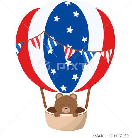 cute cartoon bear with balloons 115512144