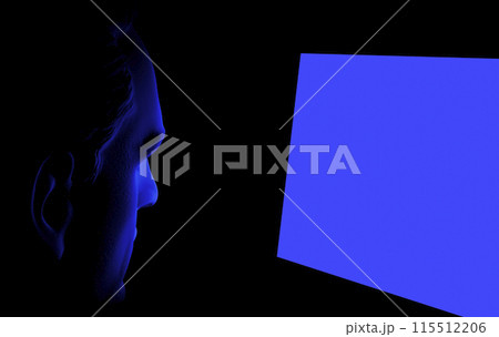 A man looks at the monitor 115512206